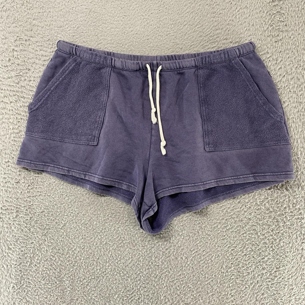 Aerie Sweat Shorts Womens XL Purple On A Roll French Terry Elastic Waist Lounge